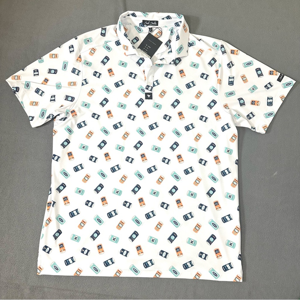 Bad Birdie Core Golf Polo Beer Can Mens XL